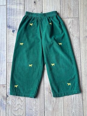 Little English Green Corduroy Critter Pants size 4